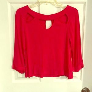 Long sleeve cut out blouse